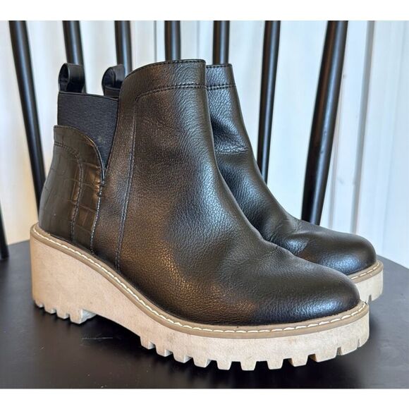 Dolce Vita Riella black wedge ankle booties size 7.5 - Picture 3 of 11